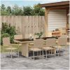 Trädgårdsmöbelset 9 pcs Beige Konstrotting vidaXL 240 x 90 cm – miniatyr 4