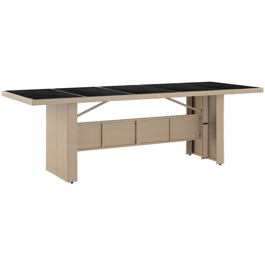 Trädgårdsmöbelset 9 pcs Beige Konstrotting vidaXL 240 x 90 cm – bild 5