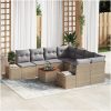 Trädgårdsmöbelset 9 pcs Beige, ljusgrå vidaXL 55 x 55 x 37 cm – miniatyr 1