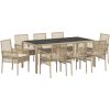 Trädgårdsmöbelset 9 pcs Beige PE rotting vidaXL Stor – miniatyr 2