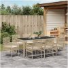 Trädgårdsmöbelset 9 pcs Beige PE rotting vidaXL Stor – miniatyr 4