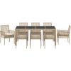 Trädgårdsmöbelset 9 pcs Beige PE rotting vidaXL Stor – miniatyr 7