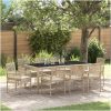 Trädgårdsmöbelset 9 pcs Beige PE rotting vidaXL Stor – miniatyr 1