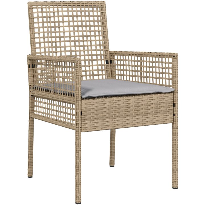 Trädgårdsmöbelset 9 pcs Beige vidaXL 250 x 100 x 75 cm – bild 6