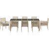 Trädgårdsmöbelset 9 pcs Beige vidaXL 250 x 100 x 75 cm – miniatyr 7