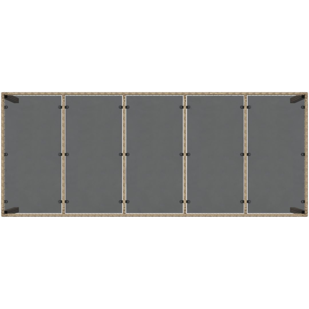 Trädgårdsmöbelset 9 pcs Beige vidaXL 250 x 100 x 75 cm – bild 8