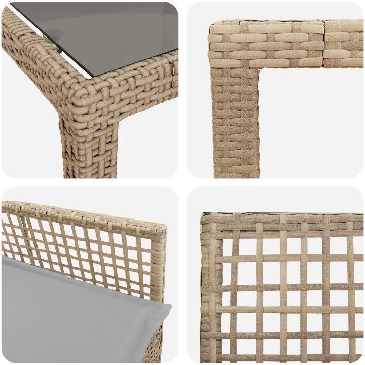 Trädgårdsmöbelset 9 pcs Beige vidaXL 250 x 100 x 75 cm – bild 9