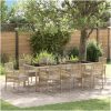 Trädgårdsmöbelset 9 pcs Beige vidaXL 250 x 100 x 75 cm – miniatyr 1