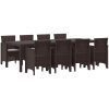Trädgårdsmöbelset 9 pcs Brun Konstrotting vidaXL 250 x 100 x 73 cm – miniatyr 2