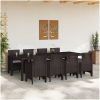 Trädgårdsmöbelset 9 pcs Brun Konstrotting vidaXL 250 x 100 x 73 cm – miniatyr 3