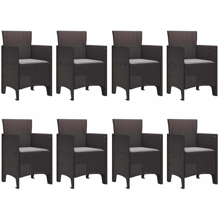 Trädgårdsmöbelset 9 pcs Brun Konstrotting vidaXL 250 x 100 x 73 cm – bild 5