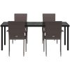 Trädgårdsmöbelset 9 pcs Brun PE Rattan vidaXL 200 x 80 x 73 cm – miniatyr 7