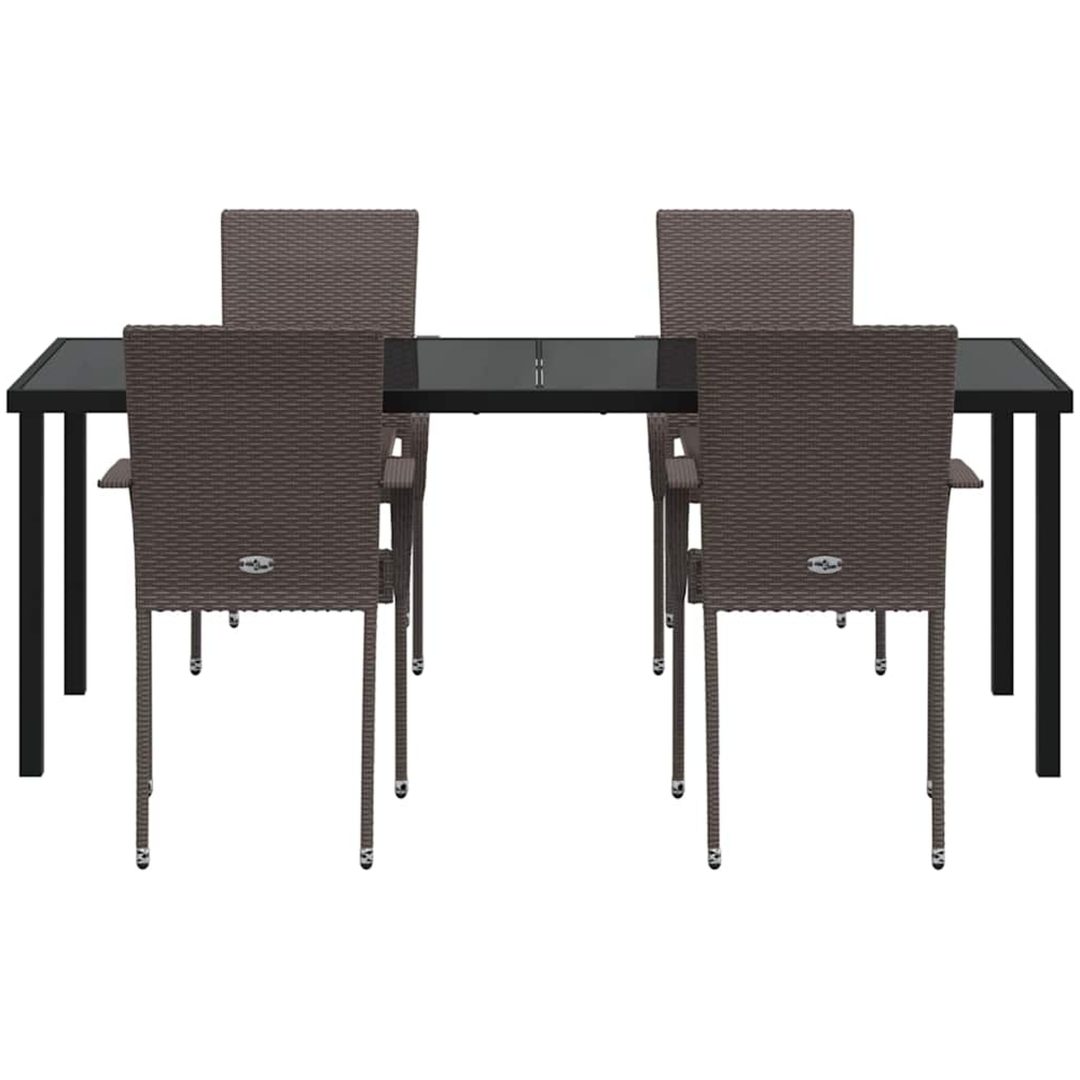 Trädgårdsmöbelset 9 pcs Brun PE Rattan vidaXL 200 x 80 x 73 cm – bild 7