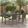 Trädgårdsmöbelset 9 pcs Brun PE Rattan vidaXL 200 x 80 x 73 cm – miniatyr 1