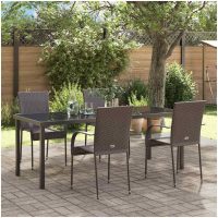 Trädgårdsmöbelset 9 pcs Brun PE Rattan vidaXL