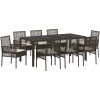 Trädgårdsmöbelset 9 pcs Brun PE rotting vidaXL 190 x 90 x 75 cm – miniatyr 2