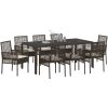 Trädgårdsmöbelset 9 pcs Brun PE rotting vidaXL 190 x 90 x 75 cm – miniatyr 3