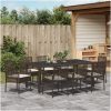 Trädgårdsmöbelset 9 pcs Brun PE rotting vidaXL 190 x 90 x 75 cm – miniatyr 4