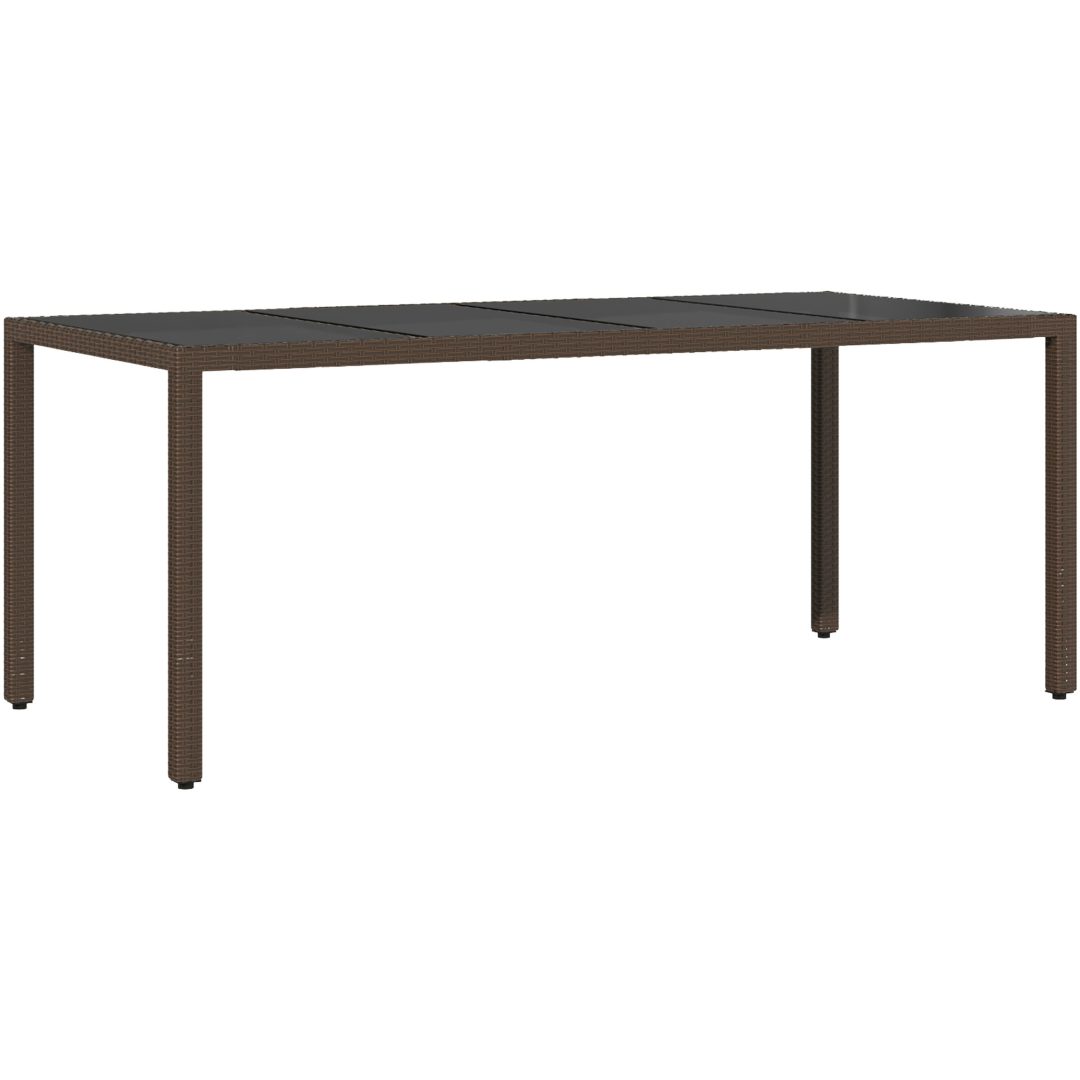 Trädgårdsmöbelset 9 pcs Brun PE rotting vidaXL 190 x 90 x 75 cm – bild 5