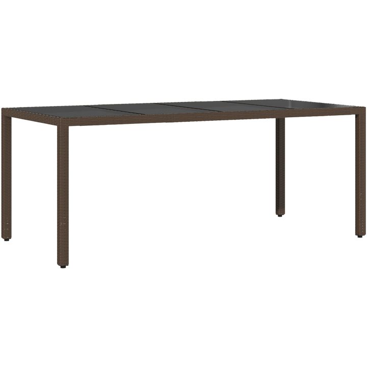 Trädgårdsmöbelset 9 pcs Brun PE rotting vidaXL 190 x 90 x 75 cm – bild 5