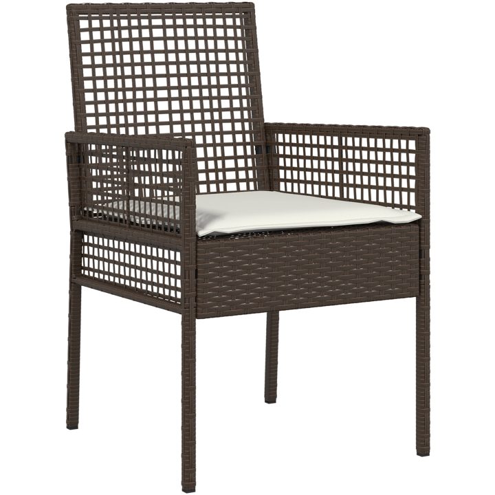 Trädgårdsmöbelset 9 pcs Brun PE rotting vidaXL 190 x 90 x 75 cm – bild 6