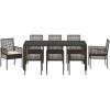 Trädgårdsmöbelset 9 pcs Brun PE rotting vidaXL 190 x 90 x 75 cm – miniatyr 7