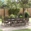 Trädgårdsmöbelset 9 pcs Brun PE rotting vidaXL 190 x 90 x 75 cm – miniatyr 1