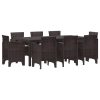 Trädgårdsmöbelset 9 pcs Brun Plast Rattan vidaXL 200 x 100 x 73 cm – miniatyr 2