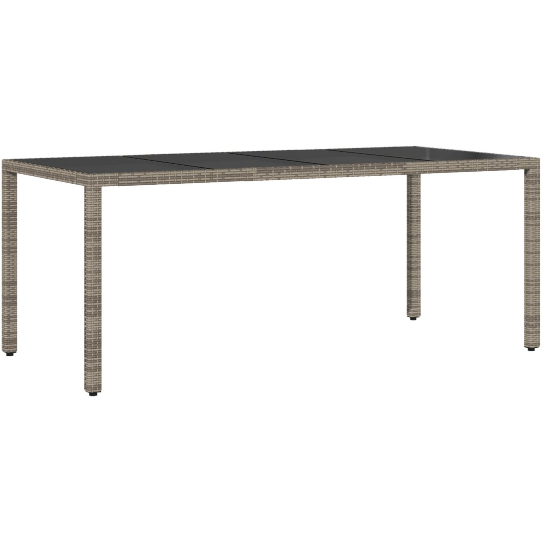 Trädgårdsmöbelset 9 pcs Grå Konstrotting vidaXL 190 x 90 x 75 cm – bild 5