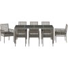 Trädgårdsmöbelset 9 pcs Grå Konstrotting vidaXL 190 x 90 x 75 cm – miniatyr 7