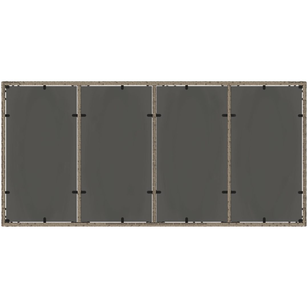 Trädgårdsmöbelset 9 pcs Grå Konstrotting vidaXL 190 x 90 x 75 cm – bild 8