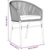 Trädgårdsmöbelset 9 pcs Grå Metallram, Rep, Tyg vidaXL Large – miniatyr 11