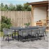 Trädgårdsmöbelset 9 pcs Grå Metallram, Rep, Tyg vidaXL Large – miniatyr 4