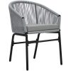 Trädgårdsmöbelset 9 pcs Grå Metallram, Rep, Tyg vidaXL Large – miniatyr 6