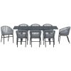 Trädgårdsmöbelset 9 pcs Grå Metallram, Rep, Tyg vidaXL Large – miniatyr 7