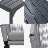 Trädgårdsmöbelset 9 pcs Grå Metallram, Rep, Tyg vidaXL Large – miniatyr 9