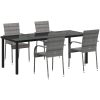 Trädgårdsmöbelset 9 pcs Grå PE Rattan vidaXL 200 x 80 x 73 cm – miniatyr 2