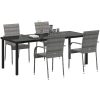 Trädgårdsmöbelset 9 pcs Grå PE Rattan vidaXL 200 x 80 x 73 cm – miniatyr 3