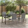 Trädgårdsmöbelset 9 pcs Grå PE Rattan vidaXL 200 x 80 x 73 cm – miniatyr 1