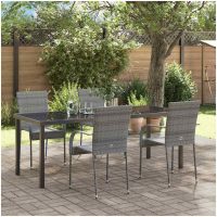 Trädgårdsmöbelset 9 pcs Grå PE Rattan vidaXL