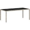 Trädgårdsmöbelset 9 pcs Ljusgrå PE Rattan vidaXL 190 x 90 x 75 cm – miniatyr 5