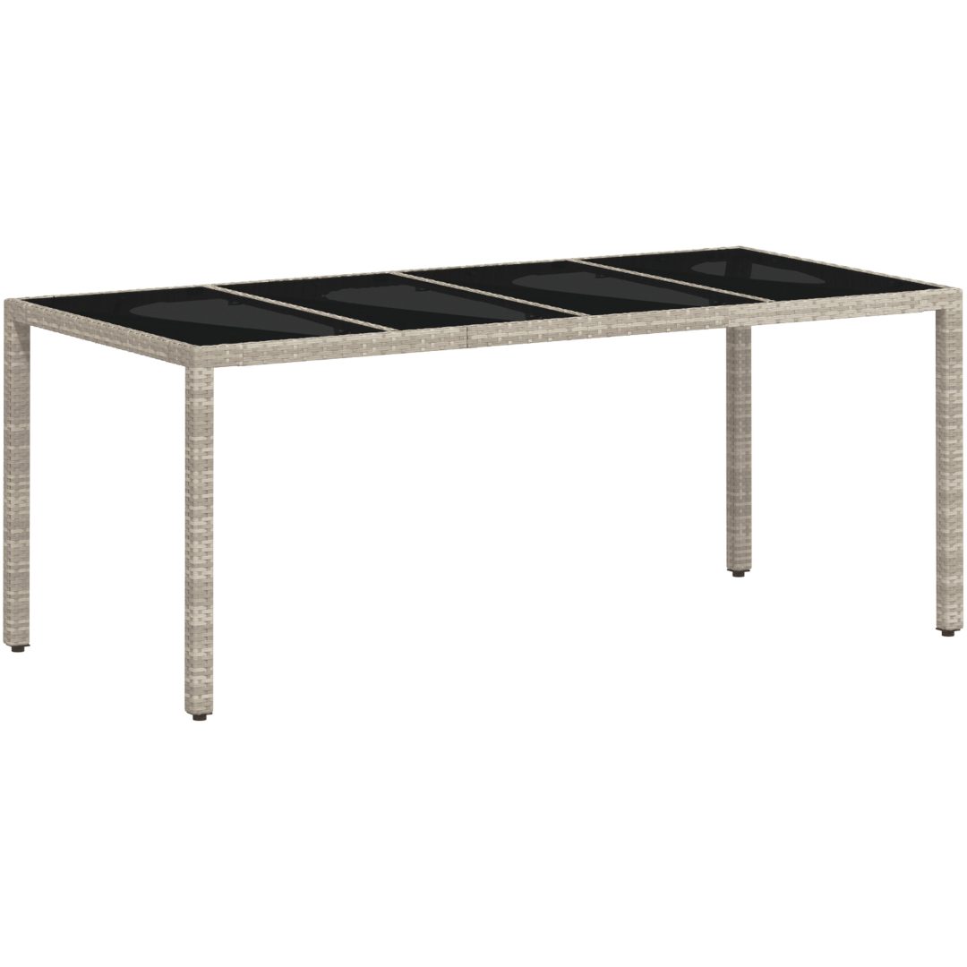 Trädgårdsmöbelset 9 pcs Ljusgrå PE Rattan vidaXL 190 x 90 x 75 cm – bild 5