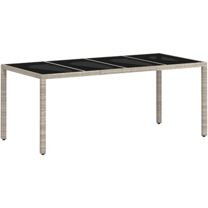 Trädgårdsmöbelset 9 pcs Ljusgrå PE Rattan vidaXL 190 x 90 x 75 cm – bild 5