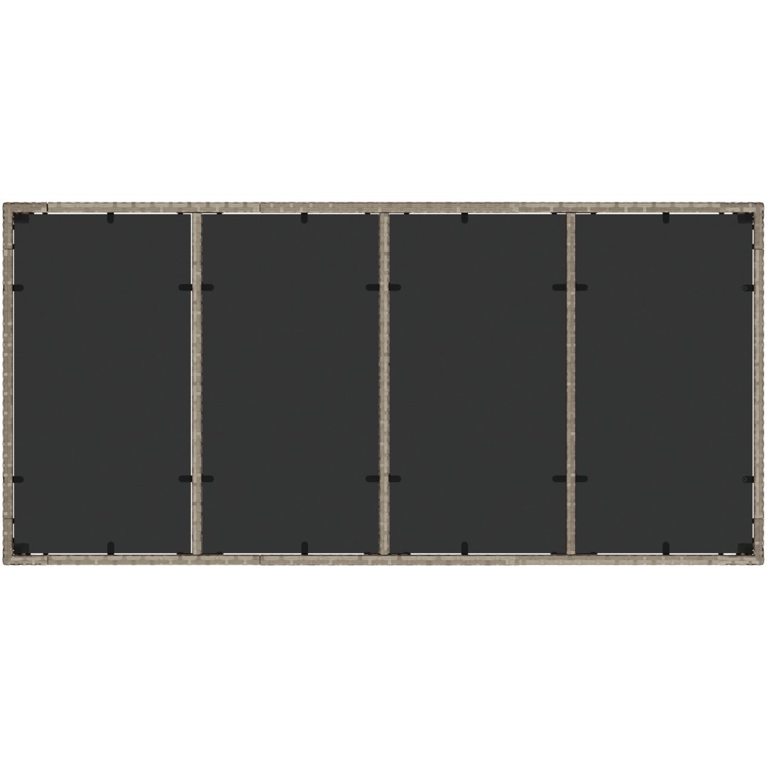 Trädgårdsmöbelset 9 pcs Ljusgrå PE Rattan vidaXL 190 x 90 x 75 cm – bild 8