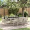 Trädgårdsmöbelset 9 pcs Ljusgrå PE Rattan vidaXL 190 x 90 x 75 cm – miniatyr 1