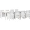 Trädgårdsmöbelset 9 pcs Ljusgrå Rattan, glas vidaXL 250 x 100 x 73 cm – miniatyr 2