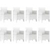 Trädgårdsmöbelset 9 pcs Ljusgrå Rattan, glas vidaXL 250 x 100 x 73 cm – miniatyr 5