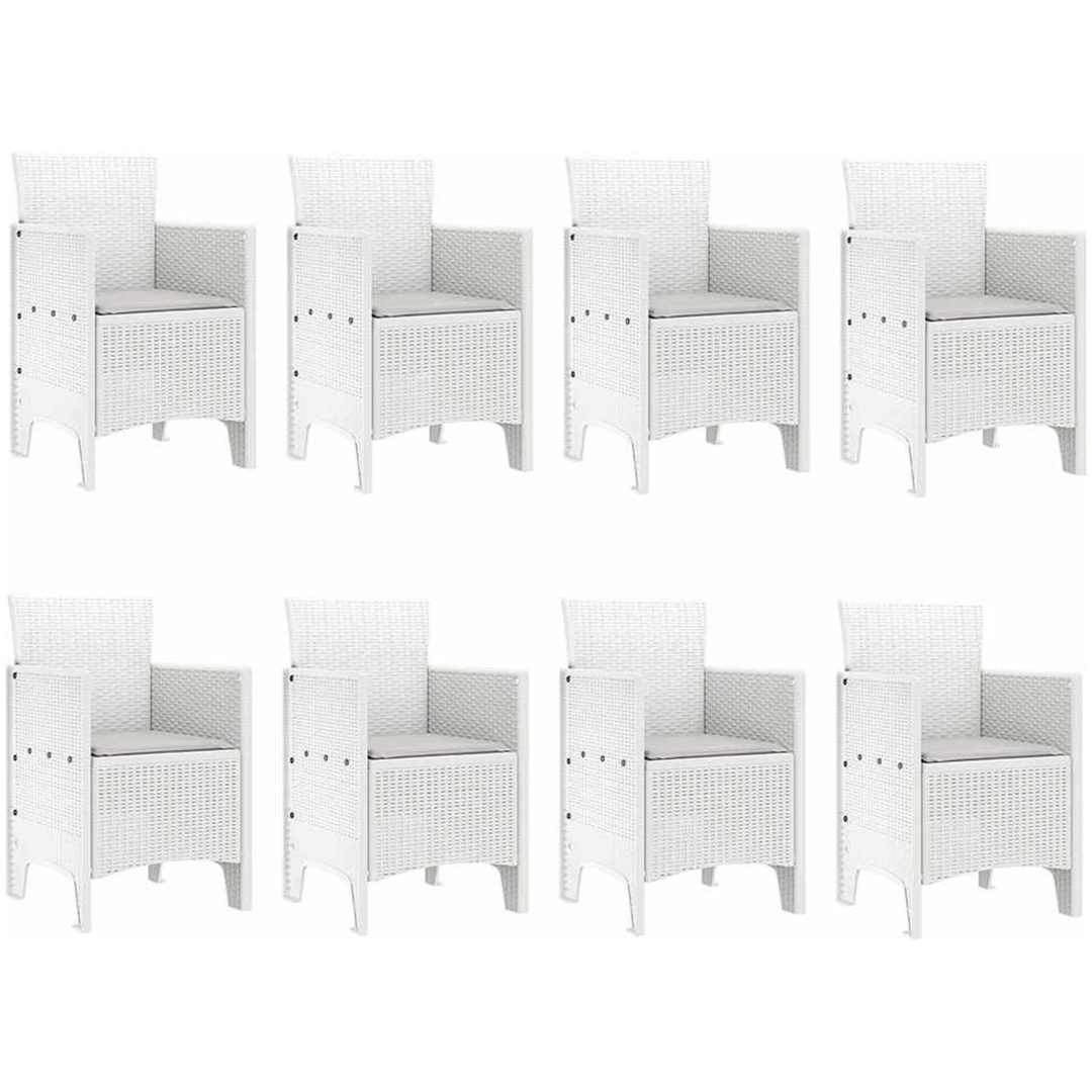 Trädgårdsmöbelset 9 pcs Ljusgrå Rattan, glas vidaXL 250 x 100 x 73 cm – bild 5