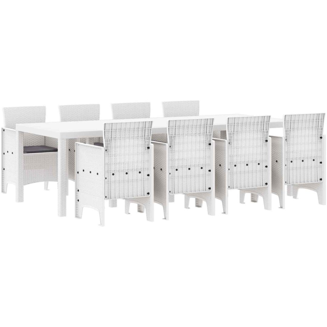 Trädgårdsmöbelset 9 pcs Ljusgrå vidaXL 250 x 100 x 73 cm – bild 2