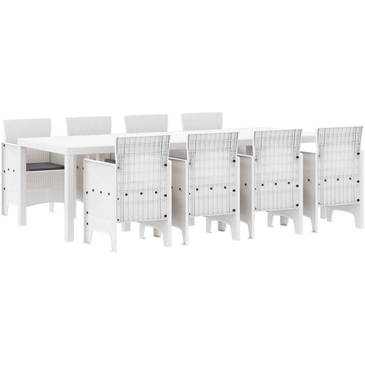 Trädgårdsmöbelset 9 pcs Ljusgrå vidaXL 250 x 100 x 73 cm – bild 2